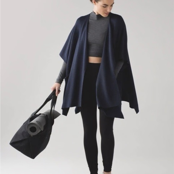 lululemon athletica Sweaters - Lululemon After Asana Wrap- Heathered Inkwell one size